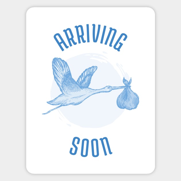 Baby Boy Arriving Soon Sticker by KazSells